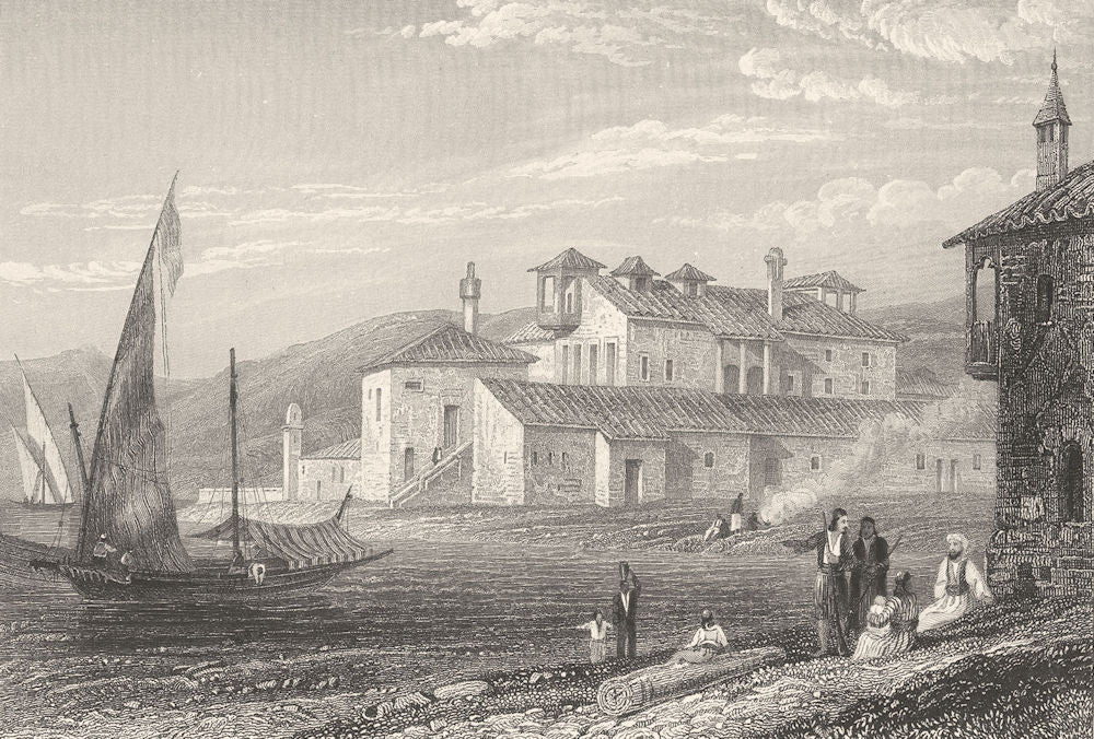 GREECE. Missolonghi ; Finden 1834 old antique vintage print picture